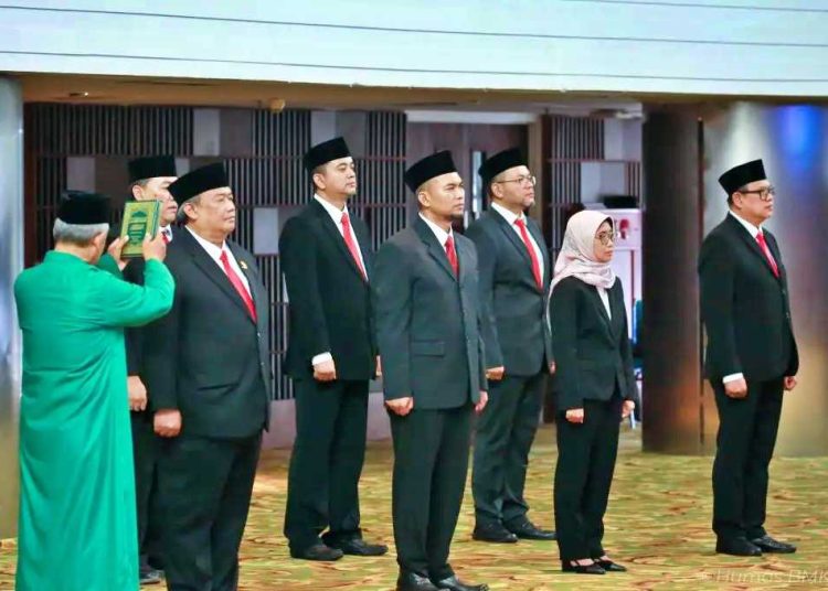 PELANTIKAN tujuh pejabat tinggi pratama di Auditorium BMKG, Jakarta, pada Rabu, 28 Mei 2025. (foto fornews.co/bmkg)
