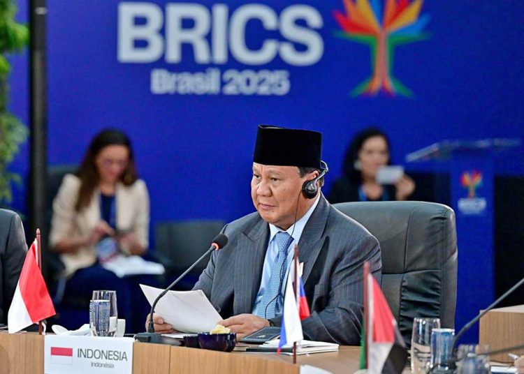 PRESIDEN RI, Prabowo Subianto, menghadiri Konferensi Tingkat Tinggi (KTT) BRICS 2025 di Museum of Modern Art (MAM), Rio de Janeiro, Brasil, pada Ahad, 6 Juli 2025. (foto fornews.co/setpres/muchlis jr)