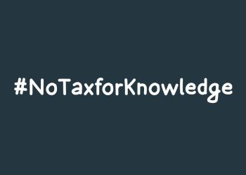 Ilustrasi #NoTaxForKnowledge. (fornews.co/ist)