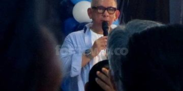 IMAT BADRUDDIN selaku pendiri Jogja Spark mempresentasikan tujuan, visi dan misi, Jogja Spark sebagai pusat inkubasi bagi talenta kreatif Indonesia untuk terakses ke industri internasional di lantai satu Gedung PDIN, Selasa, 28 April 2026. (foto fornews.co/adam)