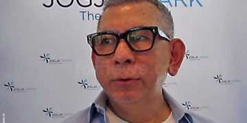 PENDIRI Jogja Spark, Imat Badruddin, usai peresmian Jogja Spark di PDIN menyebut dengan keberadaan kantor di New York, yang akan menjadi pintu kolaborasi dengan industri kreatif global, Selasa, 28 April 2026. (foto fornews.co/adam)