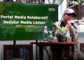 HANDONO S PUTRO selaku Founder & Managing Director Loman Park Hotel Jogja, secara sederhana meresmikan peluncuran akun Instagram khusus komunitas “Sedulur Media”, Kamis, 16 April 2026. (foto fornews.co/adam)