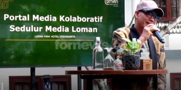 HANDONO S PUTRO selaku Founder & Managing Director Loman Park Hotel Jogja, secara sederhana meresmikan peluncuran akun Instagram khusus komunitas “Sedulur Media”, Kamis, 16 April 2026. (foto fornews.co/adam)