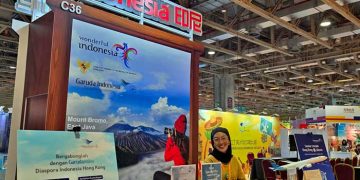 PAVILIUN Wonderful Indonesia menyedot perhatian ratusan industri global di Macao International Travel (Industry) Expo (MITE) 2026, Ahad, 12 April. (foto fornews.co/kemenpar)