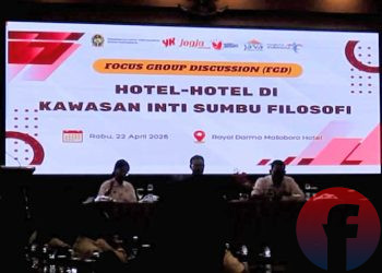 Focus Group Discussion (FGD) pengelolaan Kawasan Inti Sumbu Filosofi di Hotel Royal Darmo Malioboro Jogja pada Rabu siang, 22 April.