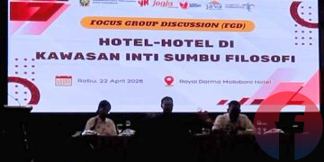 Focus Group Discussion (FGD) pengelolaan Kawasan Inti Sumbu Filosofi di Hotel Royal Darmo Malioboro Jogja pada Rabu siang, 22 April.
