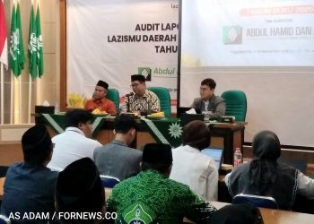 LAZISMU DIY resmi diaudit oleh KAP Abdul Hamid & Rekan menggunakan sistem profesional AHR Track disaksikan Ketua Lazismu DIY Jefree Fahana, ST, M.Kom, Wakil Ketua PWM DIY Membidangi MPI dan Lazismu Prof Dr H Ariswan, M.Si, DEA, Senin (22/6/2026). (foto fornews.co/adam)