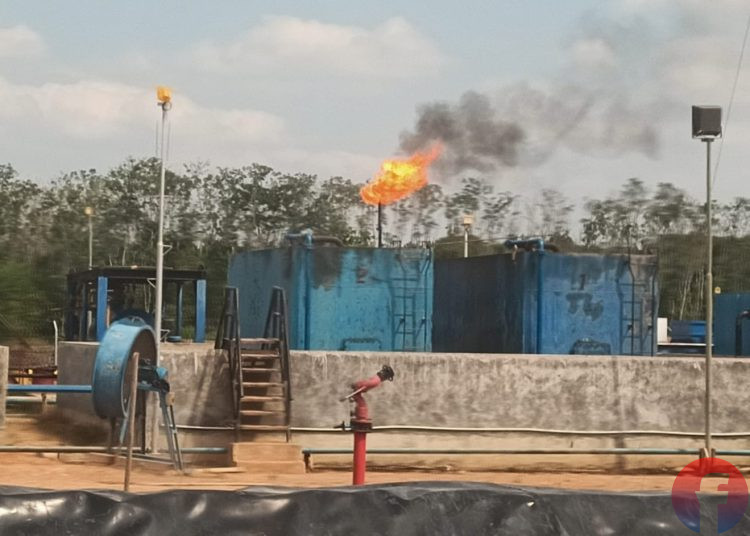 Lokasi produksi gas bumi di Lapangan Cantik PT Sele Raya Belida (SRB), Kecamatan Lembak, Kabupaten Muara Enim, Senin (8/6/2026). (fornews.co/foto: Sidratul Muntaha)