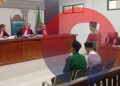 Tiga terdakwa kasus dugaan korupsi penyaluran KUR BSI Cabang Tulang Bawang II, saat mendengar majelis hakim membacakan Amar Putusan di PN Palembang Kelas 1A Khusus, Rabu (30/9/2026). (fornews.co/sidratul muntaha)