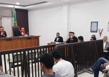 Lanjutan sidang kasus korupsi distribusi semen SMBR di PN Tipikor Palembang Kelas IA Khusus, Kamis (22/10/2026). (fornews.co/ist)